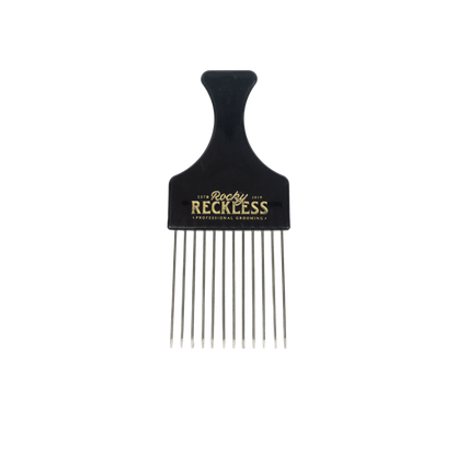 Peine Afro Pick Metálico Rocky Reckless