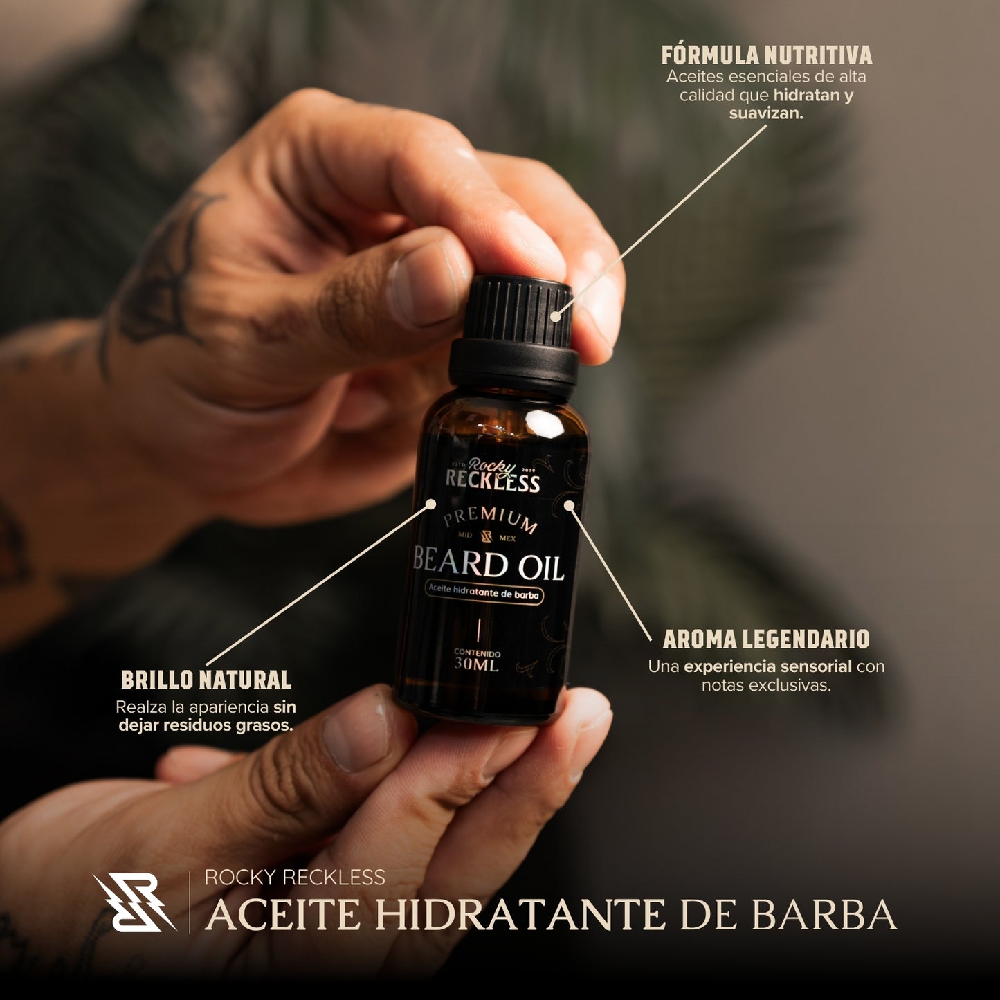 Aceite hidratante de barba