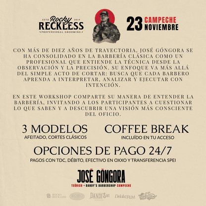 Workshop José Góngora – Barbería Clásica | Campeche 23 Noviembre